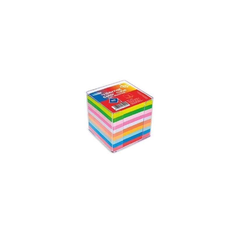 ITERNET Dispenser con cubo notes colori forti e pastello 9x9x9 3292