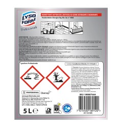 DETERGENTE DISINFETTANTE LYSOFORM 5lt PROFESSIONAL 100887664 / 9301017. Disinfettante Battericida Lieviticida ad azione Detergen