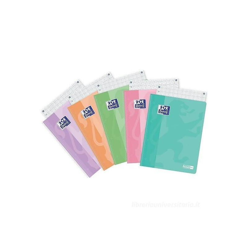 FAVORIT - OXFORD PASTEL-ON Quaderno Maxi Spiralato 5M 4 Fori 60 fogli 90gr 159143