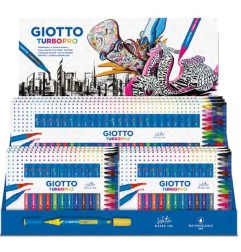 Espositore Pennarelli Doppia Punta Giotto Turbo Pro 30 Colori 10 Scatole Assortite F428200