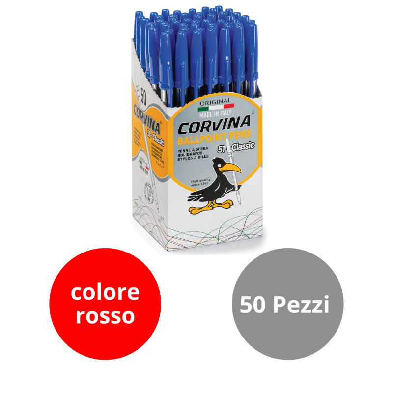 CARIOCA Penna a sfera Corvina 51 Rosso 50 pz 40163/03