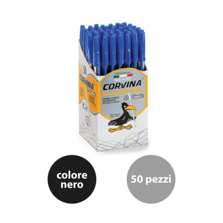 CARIOCA Biro Penna a sfera Corvina 51 Nero 50 pz 40163/01