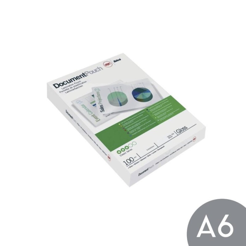 GBC Pouches per Plastificazione Lucida A6 2x125 Micron Confezione da 100 3740442