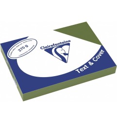 Clairefontaine Text&Cover Copertina per Rilegatura A4 Verde Oliva Tipo Pelle 270 g/m² 100 Fogli 2703
