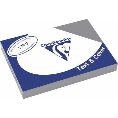 Clairefontaine Text&Cover Copertina per Rilegatura A4 Grigia Tipo Pelle 270 g/m² 100 Fogli 2708