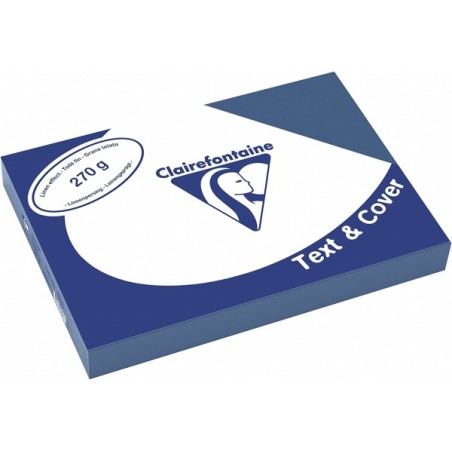 Clairefontaine Text&Cover Copertina per Rilegatura A4 Blu Royal Lino 270 g/m² 100 Fogli 2727