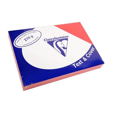 Clairefontaine Text&Cover Copertina per Rilegatura A4 Rossa Tipo Pelle 270 g/m² 100 Fogli 2701