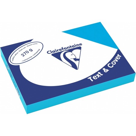 Clairefontaine Text&Cover Copertina per Rilegatura A4 Azzurra Lino 270 g/m² 100 Fogli 2725