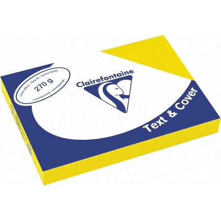 Clairefontaine Text&Cover Copertina per Rilegatura A4 Giallo Sole Lino 270 g/m² 100 Fogli 2720