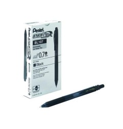 Pentel EnerGel-X BL107A Roller a Scatto 0,7 mm Inchiostro Gel Nero 12 pz