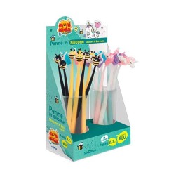 Kawaii Penne in Silicone Mini Kids Unicorn & Bee Punta 0.7 mm Inchiostro Blu 24 pz 20/239