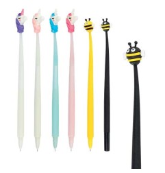 Kawaii Penne in Silicone Mini Kids Unicorn & Bee Punta 0.7 mm Inchiostro Blu 24 pz 20/239