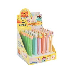 Kawaii Penne Biro Cancellabili a Scatto Mini Kids Sweet Soft Punta 0.7 mm Blu 36 pz 20/241
