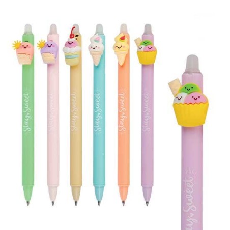 Kawaii Penne Biro Cancellabili a Scatto Mini Kids Sweet Soft Punta 0.7 mm Blu 36 pz 20/241