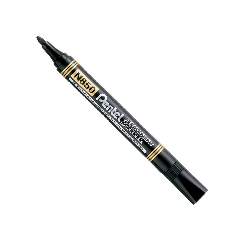 Pentel N850 marker indelebile punta tonda 2 mm nero 12 pz