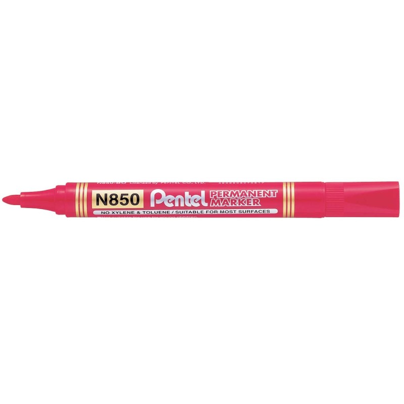Pentel N850 Marcatore Permanente Rosso Punta conica 4.5 mm 12 Pz