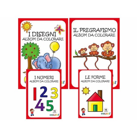 Album da colorare NUMERI, FORME E DISEGNI 00100556