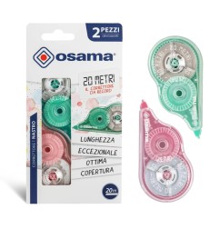 Osama Correttore a Nastro 20 m Impugnatura Ergonomica blister 2 Pezzi OW84005799