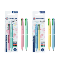 Osama Penna a Sfera 4 Colori MultiPastel Punta Media 1,0 mm Fusto Pastello 2 Pezzi OW84016207