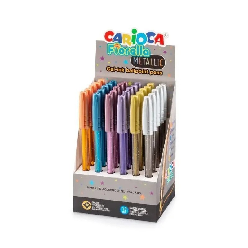 Carioca Fiorella Espositore 30 Penne Gel Colori Metallici Punta 1 mm 43371