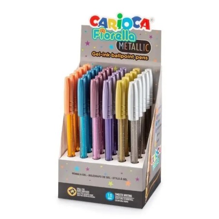 Carioca Fiorella Espositore 30 Penne Gel Colori Metallici Punta 1 mm 43371