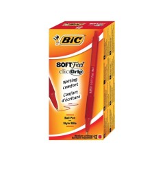 BIC Soft Feel Clic Grip Penna a Sfera Scatto Rosso Punta Media 1.0 mm 837399