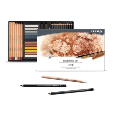 Lyra Rembrandt Set Schizzo Monochrome 35 Pezzi con Matite e Pastelli Artistici L2051350