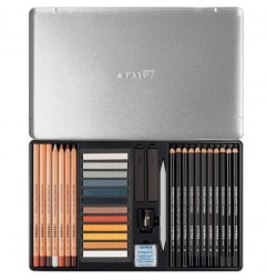 Lyra Rembrandt Set Schizzo Monochrome 35 Pezzi con Matite e Pastelli Artistici L2051350