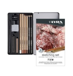 Lyra Rembrandt Sketching Set per Disegno Artistico 11 Pezzi in Astuccio Metallico L2051110