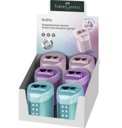Faber-Castell Temperamatite Doppio Roll-On Sparkle con Serbatoio Colori Assortiti 6pz 183900
