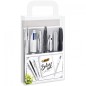 BIC Set Scrittura Silver con Blocco Appunti Penne Gel Roller Marcatore Portamine 8 Pezzi  9576121