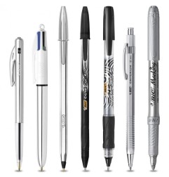 BIC Set Scrittura Silver con Blocco Appunti Penne Gel Roller Marcatore Portamine 8 Pezzi  9576121