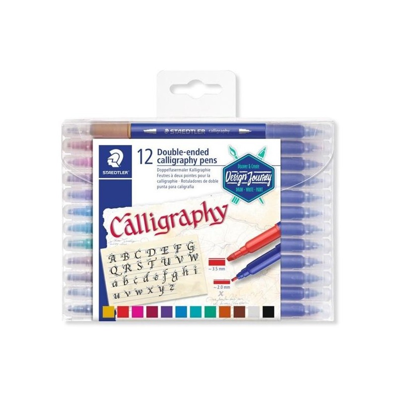 Penna Staedtler calligrafica con 2 punti 12 colori 3005TB12