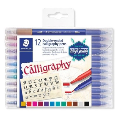 Penna Staedtler calligrafica con 2 punti 12 colori 3005TB12