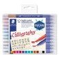 Penna Staedtler calligrafica con 2 punti 12 colori 3005TB12