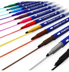 Penna Staedtler calligrafica con 2 punti 12 colori 3005TB12