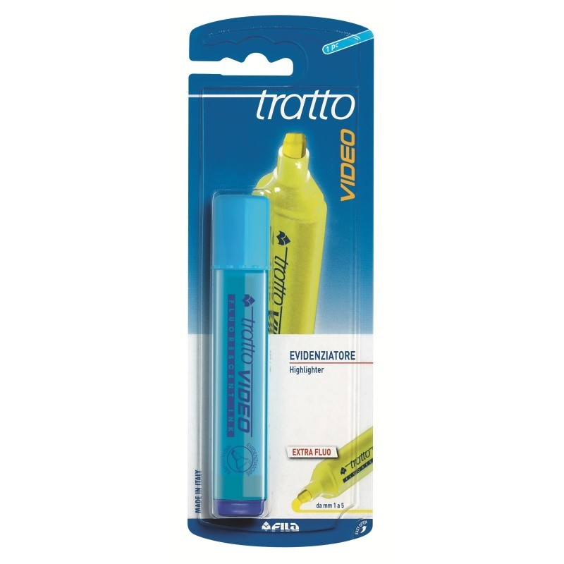 FILA Evidenziatore Tratto Video Azzurro Fluo Punta Scalpello 1-5 mm 042605