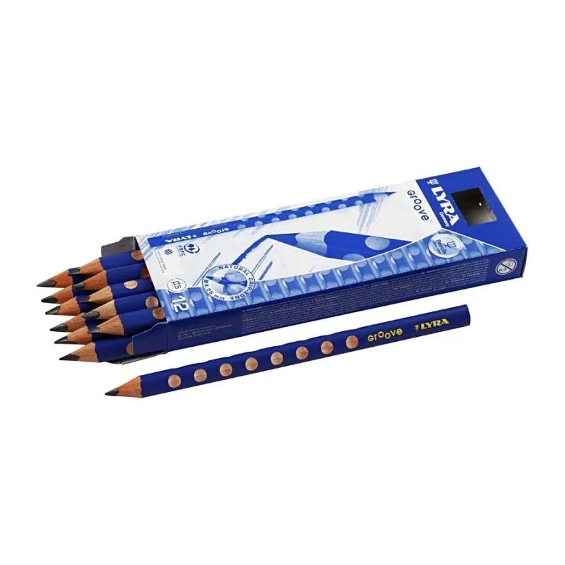 LYRA Matita Grafite Groove Jumbo B Triangolare Ergonomica con Scanalature Antiscivolo 12 Pz L1870101
