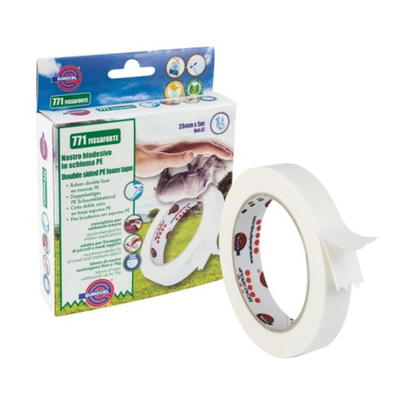 Nastro biadesivo fissaforte 19x5mt bianco schiuma 060107194