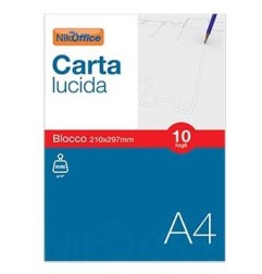 Nikoffice Blocco Carta Lucida A4 10 Fogli 80 g/m² Alta Trasparenza 41/029