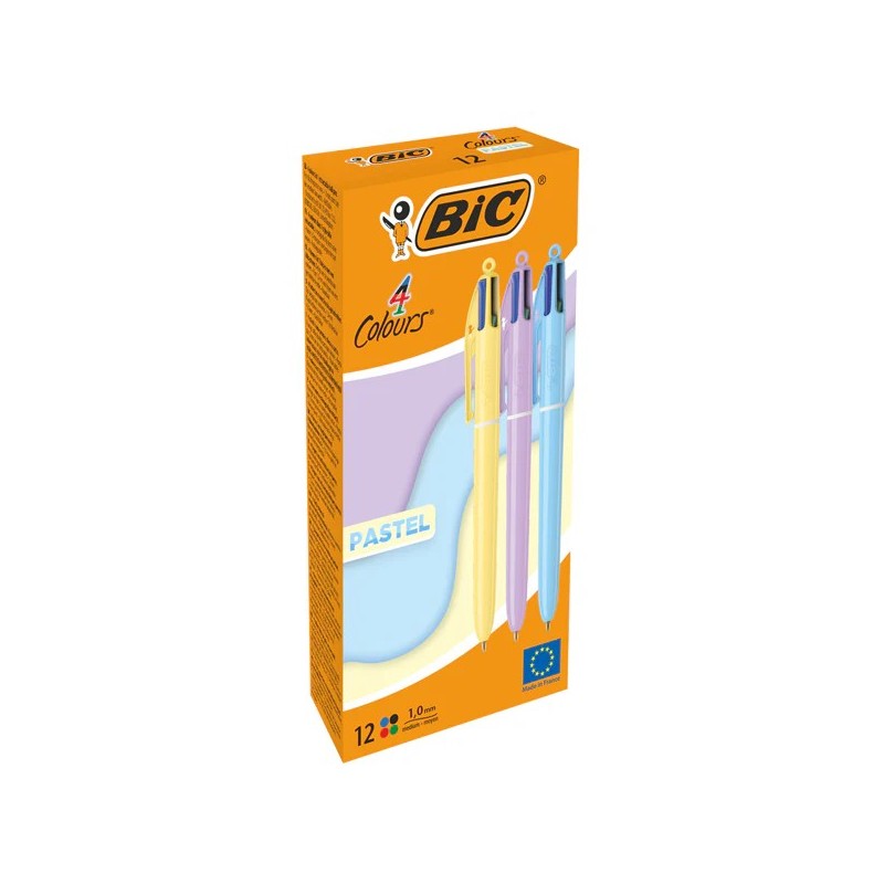 BIC 4 Colours Pastel penna 4 colori punta media 1.0 mm 12  Pz 517320