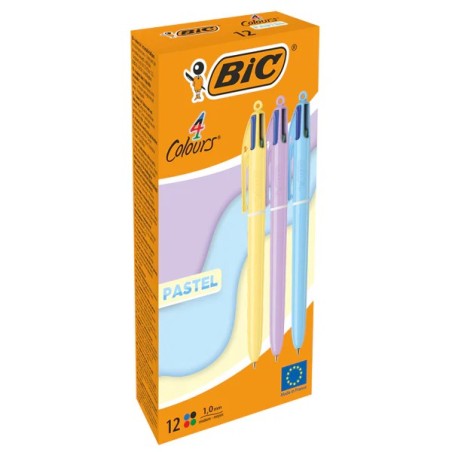 BIC 4 Colours Pastel penna 4 colori punta media 1.0 mm 12  Pz 517320