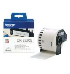 Brother DK-22205 Rotolo Etichette Carta Bianca Continua 62 mm x 30,48 m