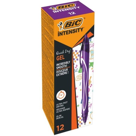 BIC Gel-ocity Quick Dry penna gel viola punta media 0,7 mm 12 Pz 964772