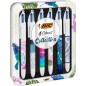 BIC 4 Colours Décors Penna sfera 4 colori punta media 1,0 mm box metallo 6 Pz 9926071