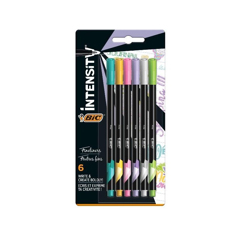 BIC Intensity Fine Fineliner Pastel 0.8 mm 6 Pz