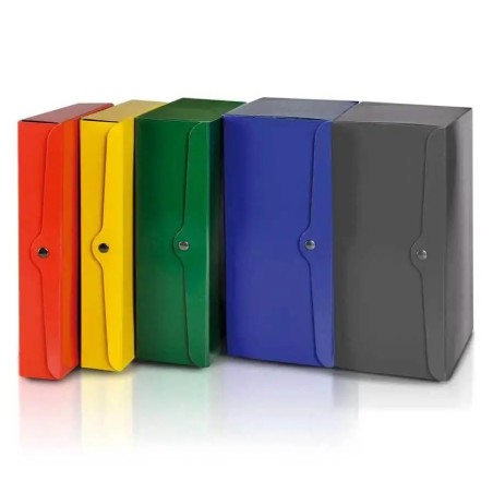 Progetti Lusso Cartella Progetti D.12 cm Rosso con Bottone Foro ed Etichetta 0208616.RO