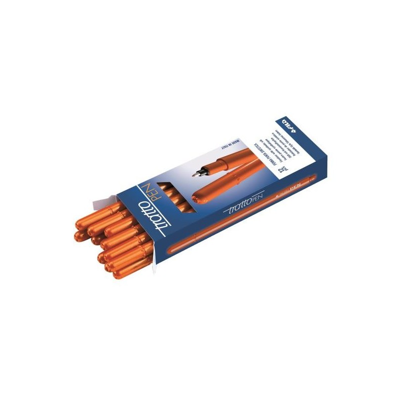 FFILA Tratto Pen Metal Penna Punta in Fibra 0.5 mm Arancione Fluo 12 Pezzi 830714