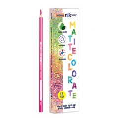 Nikoffice Matite Colorate Mina 4,0 mm Rosa Carne 12 Pezzi 32/206-16