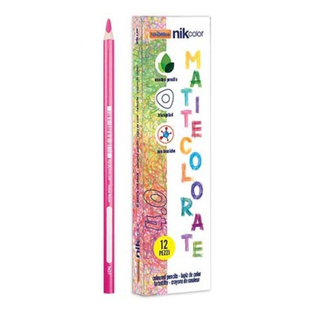 Nikoffice Matite Colorate Mina 4,0 mm Bianco 12 Pezzi 32/206-1